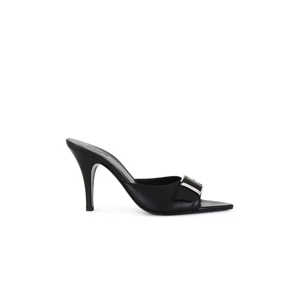 Gia Borghini Dorothy Heels black pointed toe sandal size 39 NIB $470 msrp - Picture 2 of 11